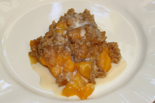 Peach Crisp with Maple Cream Sauce